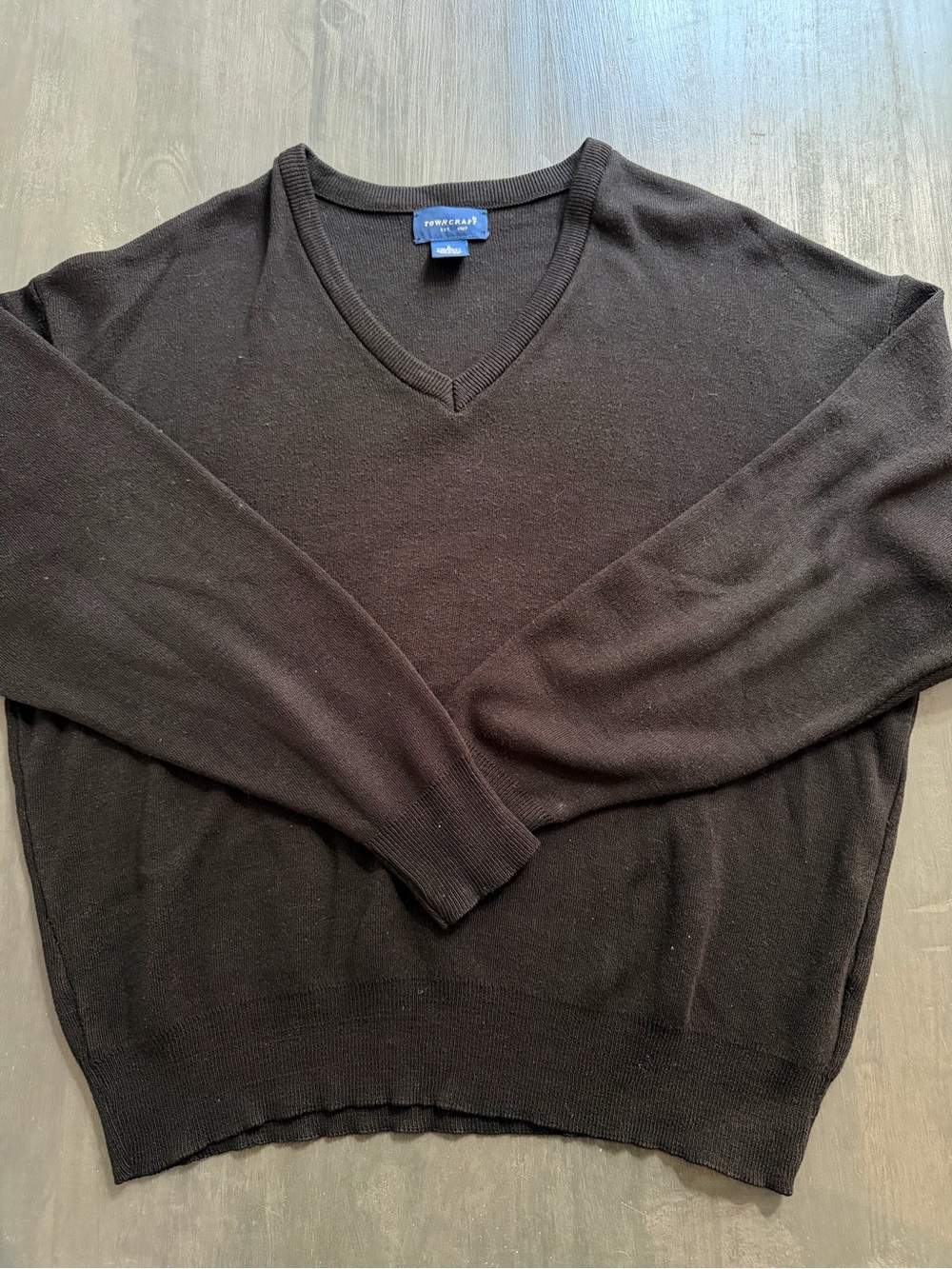 Towncraft Black Crew Neck Sweater Size Large